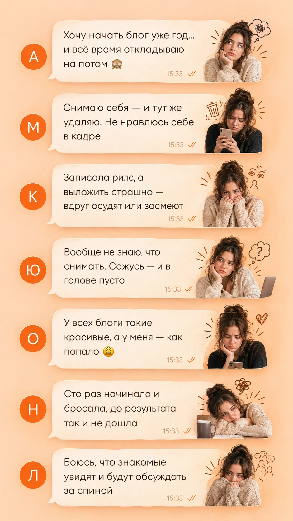 Сообщения от учениц — боли новичков